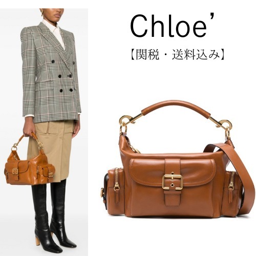 Chloe クロエ 光沢のあるレザーのカメラバッグ【関税込】