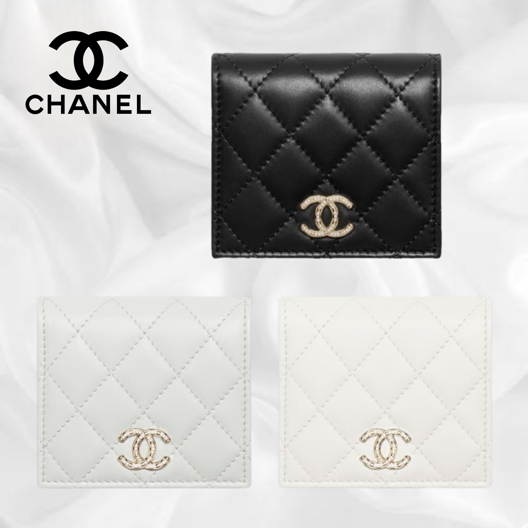 【CHANEL】スモール フラップ ウォレット 二つ折り財布 限定ロゴ