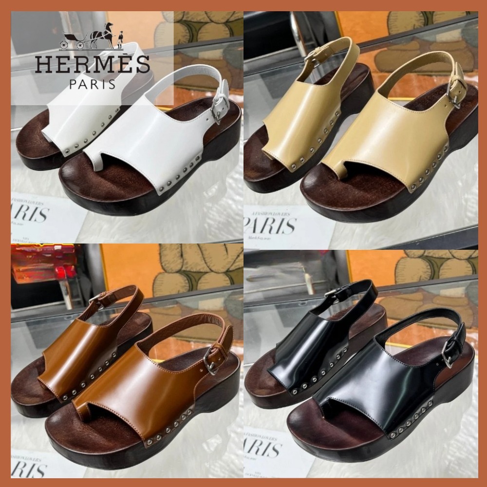 【カジュアル】HERMES クレイ クロッグ サンダル 夏 リゾート 旅