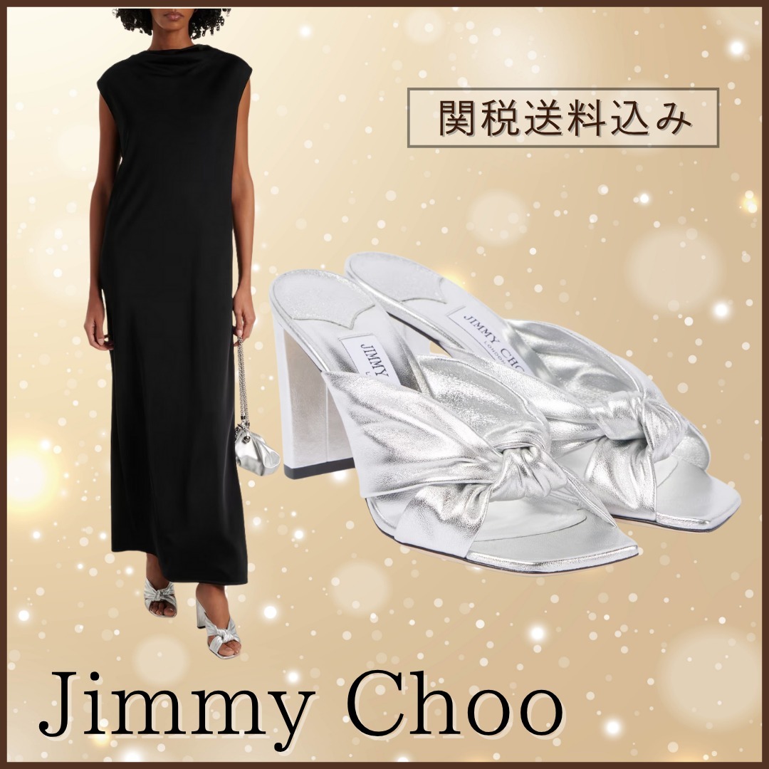 Jimmy Choo【関税送料込】アベニュー85メタリックレザーミュール