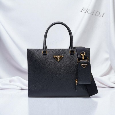 【PRADA】トライアングル ロゴ トートバッグ+ストラップ