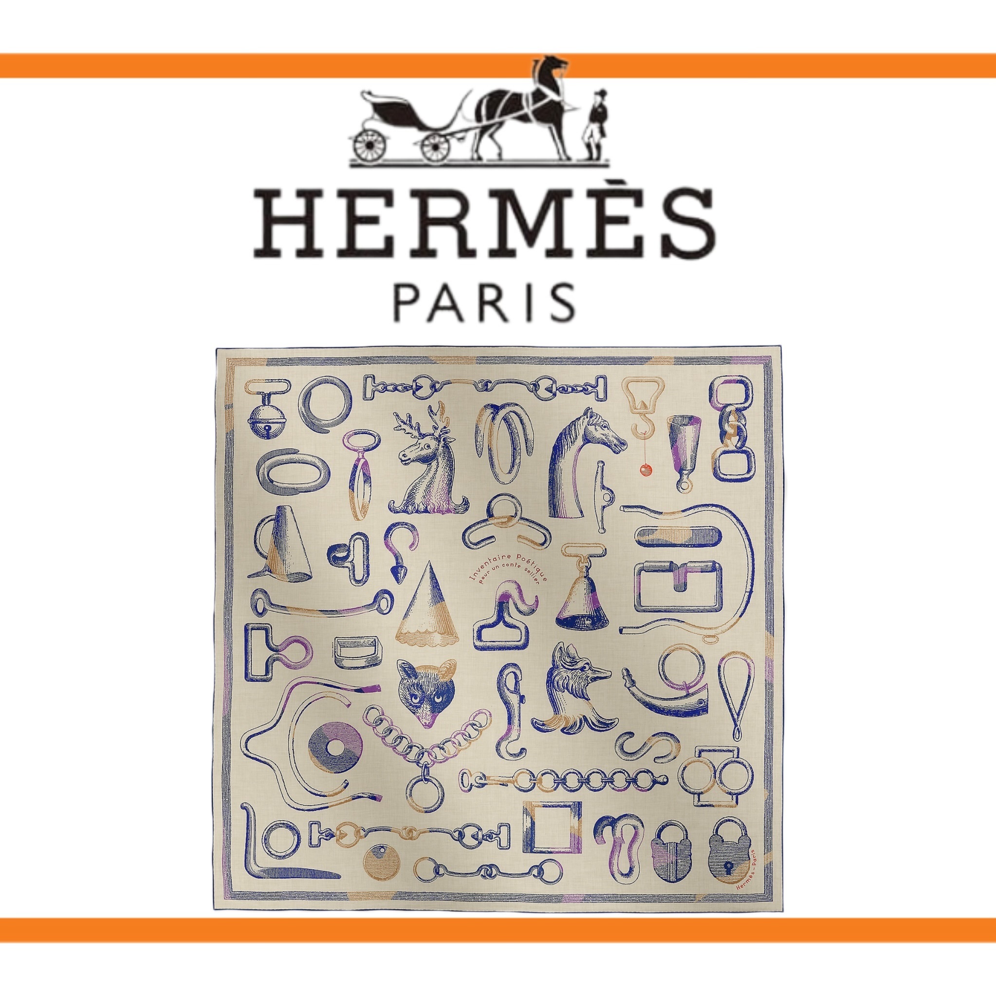 フェミニン♡ HERMES ショール 140 鞍職人の詩的な目録