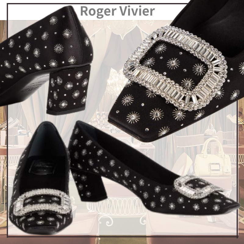 特別な日に ROGER VIVIER クリスタル＆ビジューサテンパンプス