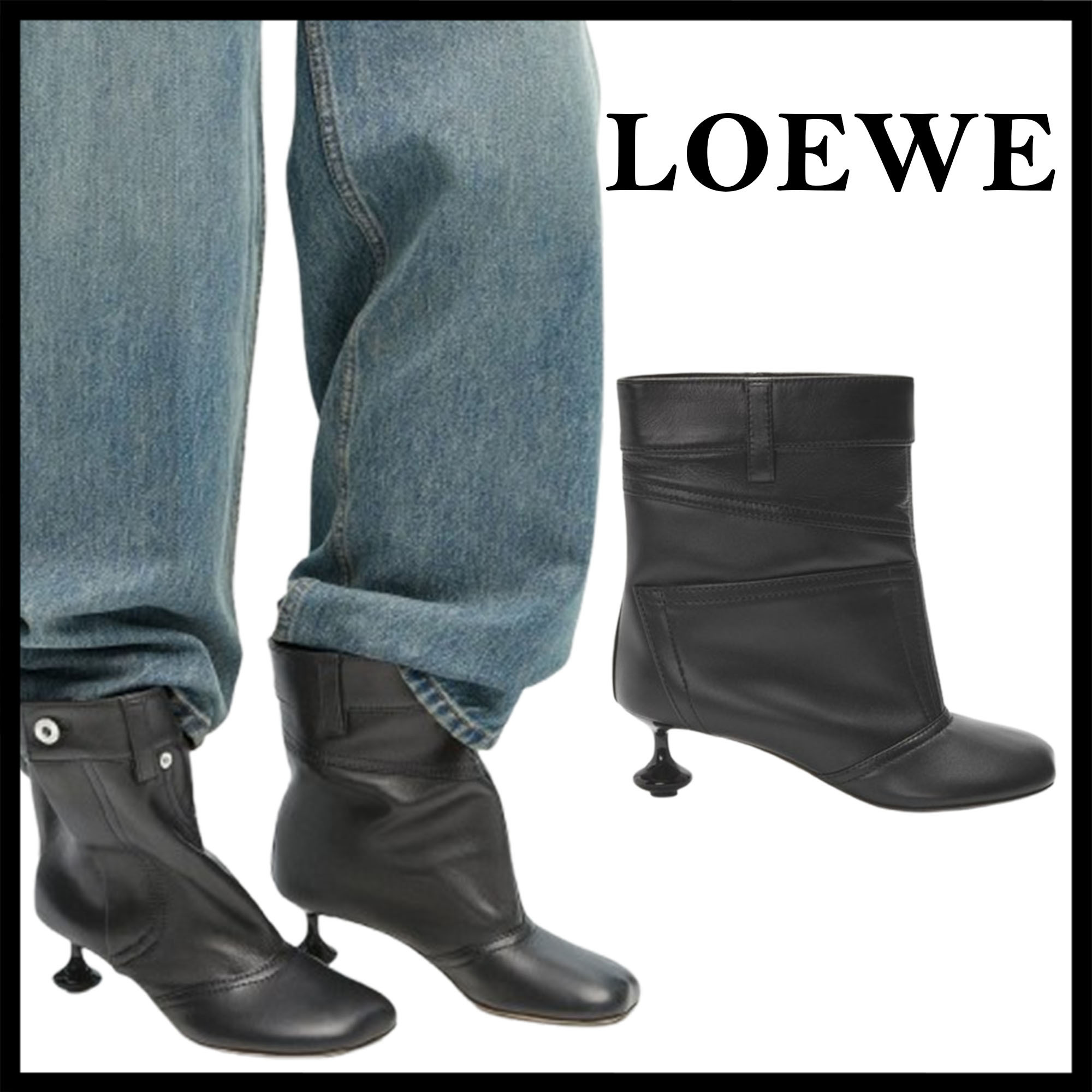 LOEWE直営店 トイパンタラムスキンアンクルブーツ