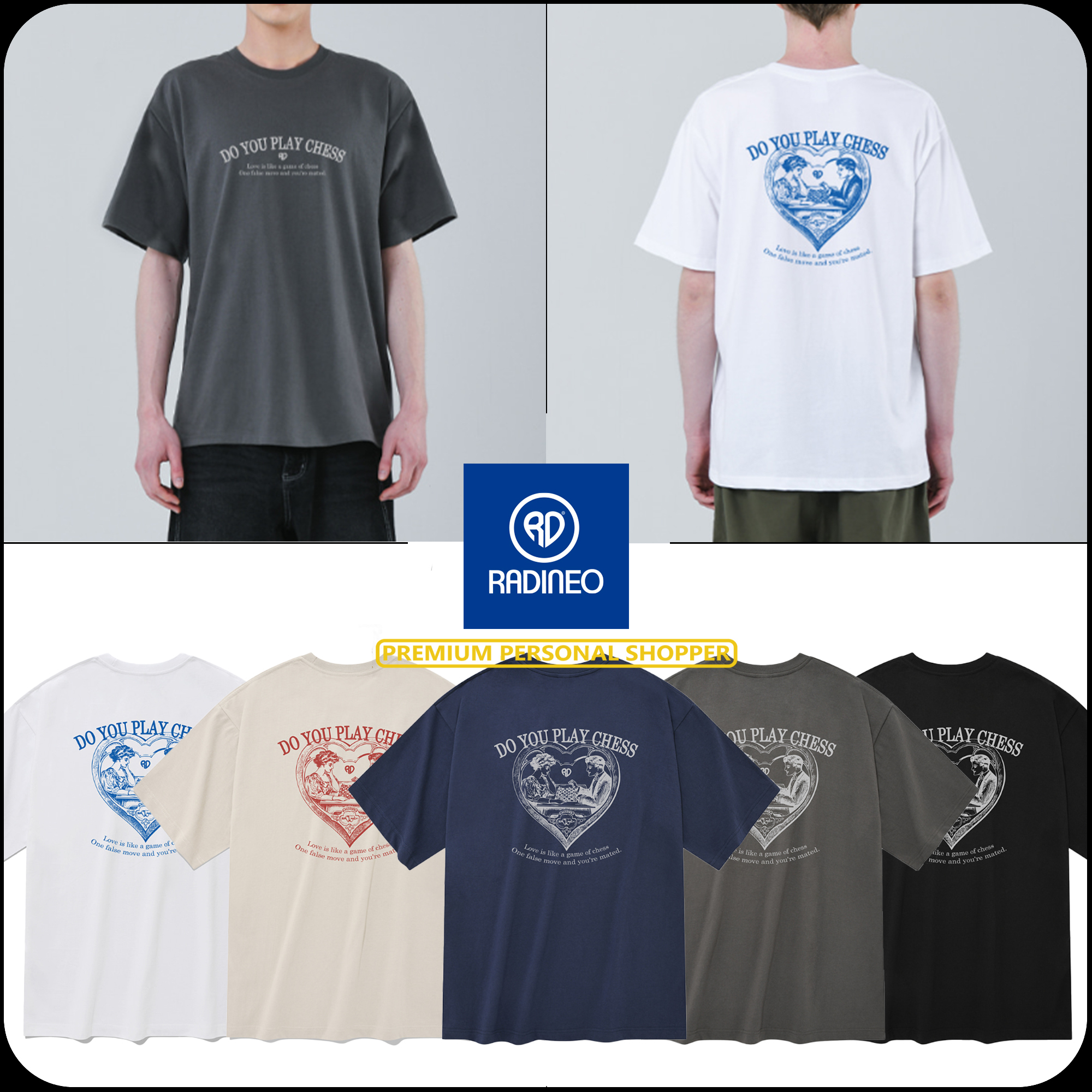 [RADINEO]★25SS★韓国人気★PLAY CHESS SHORT SLEEVE T-SHIRT
