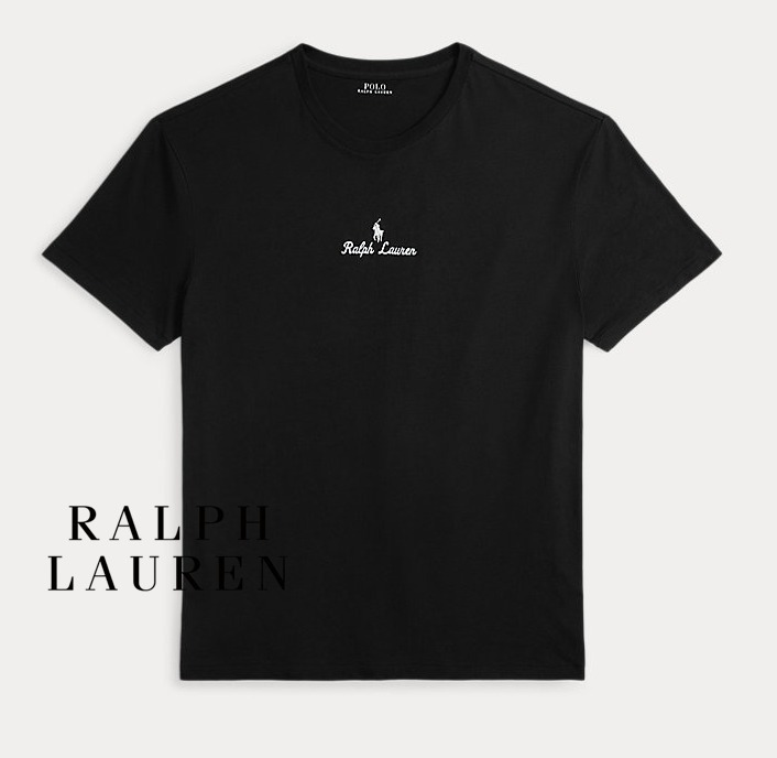 ★米国発*POLO*新作*Script ロゴ刺繍Tシャツ/Polo Black★