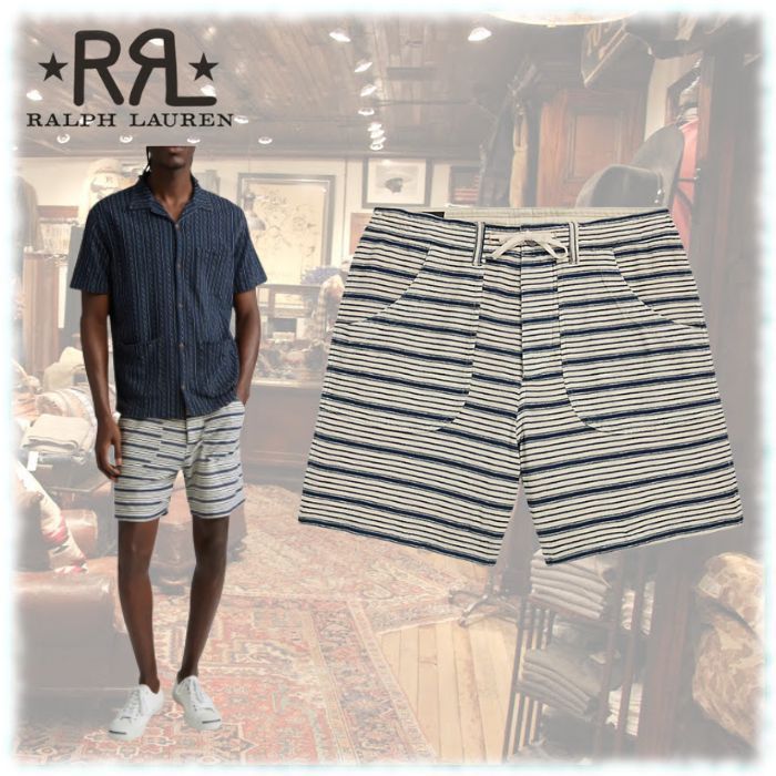 希少☆ RRL(ダブルアール) Indigo ストライプ ショートパンツ
