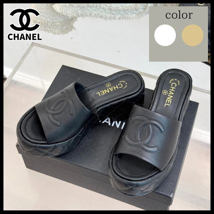 ベージュ系 CHANEL(シャネル) サンダル・ミュール(レディース