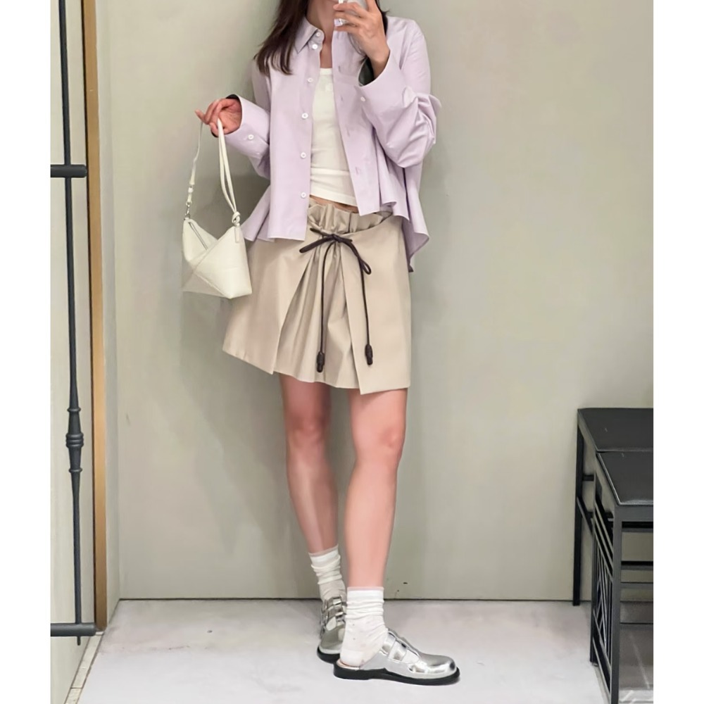 《上品で可愛い》【LOEWE】コットン&シルク ミニ スカート