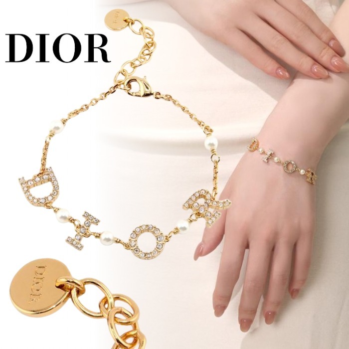 国内直営【DIOR】ブレスレット レジンパール・クリスタル