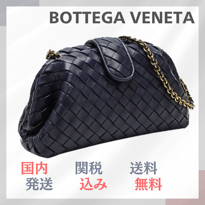 関税送料込 BOTTEGA ローレン 1980 クラッチバッグ ダークブルー
