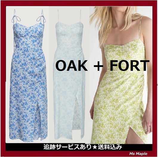 スリットがセクシー☆【OAK + FORT】フローラルミディドレス♪