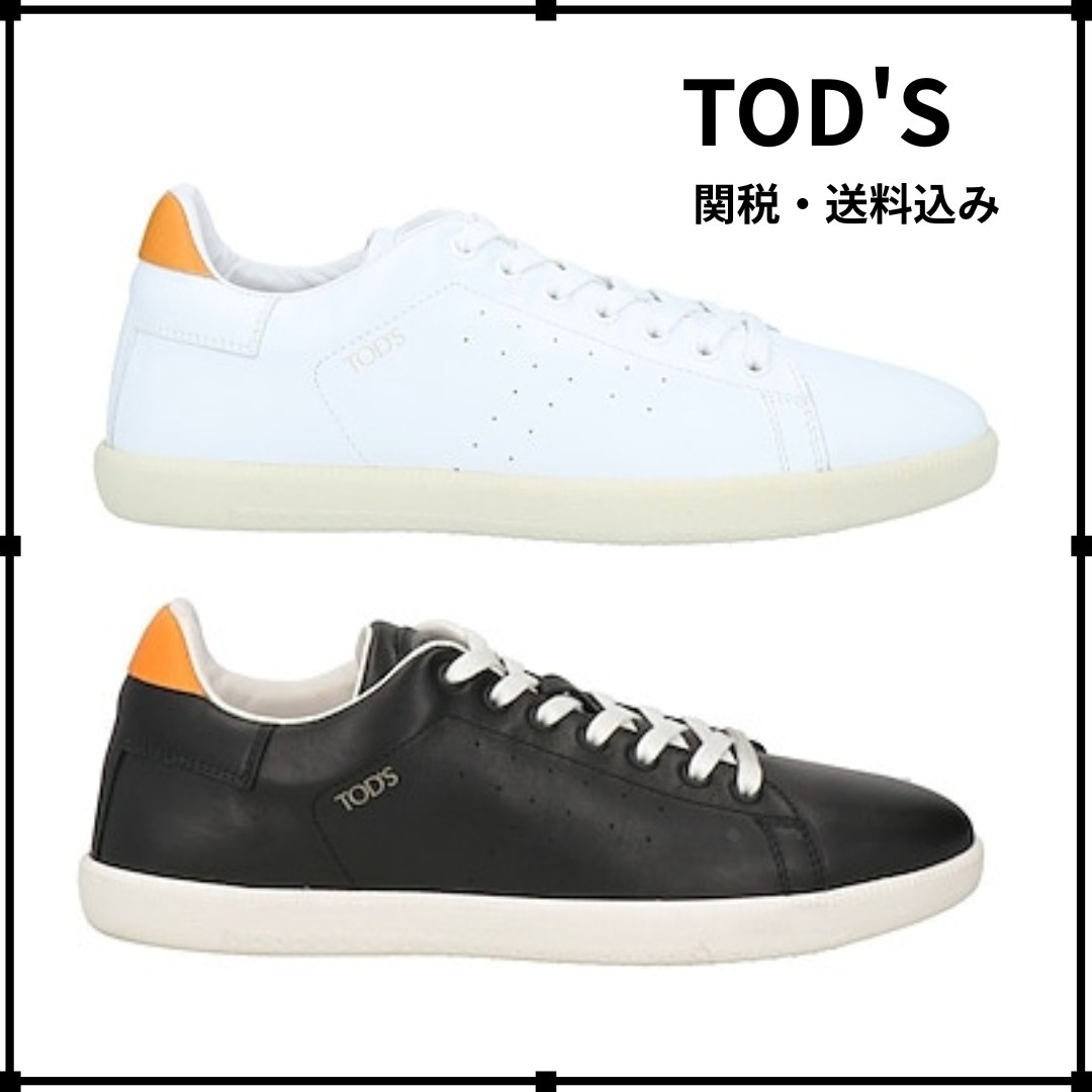 関税*送料込★TOD'S★無地 レースアップ ローカットスニーカー