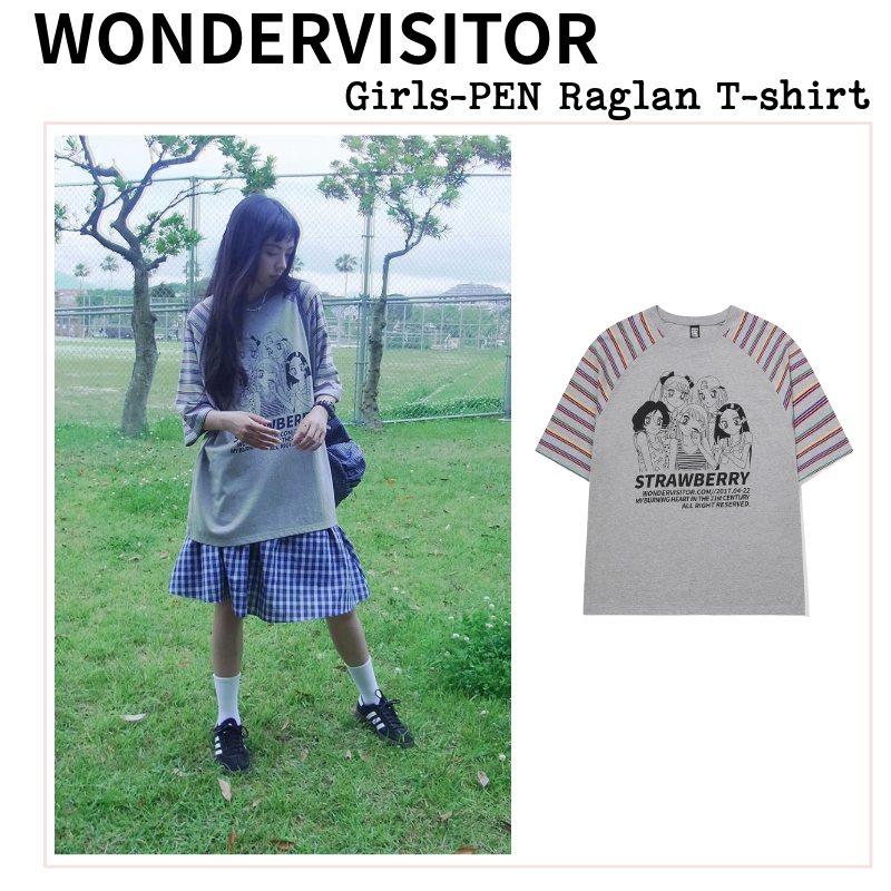 Tシャツ・カットソー [WONDERVISITOR] Girls-PEN Raglan T-shirt
