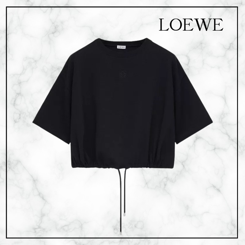 【LOEWE】ラウンドネック クロップド コットンブレンド Tシャツ