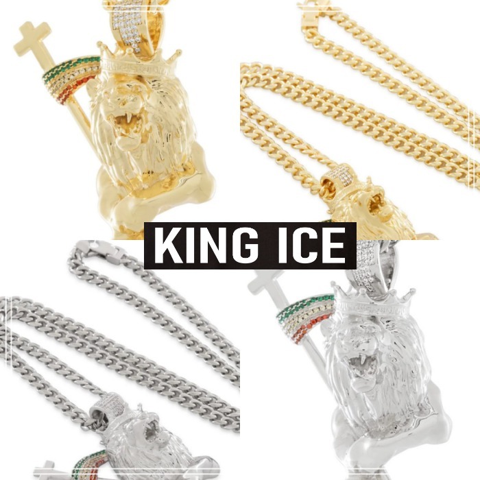 【King Ice】LION of JUDAH デザイン ネックレス 2色