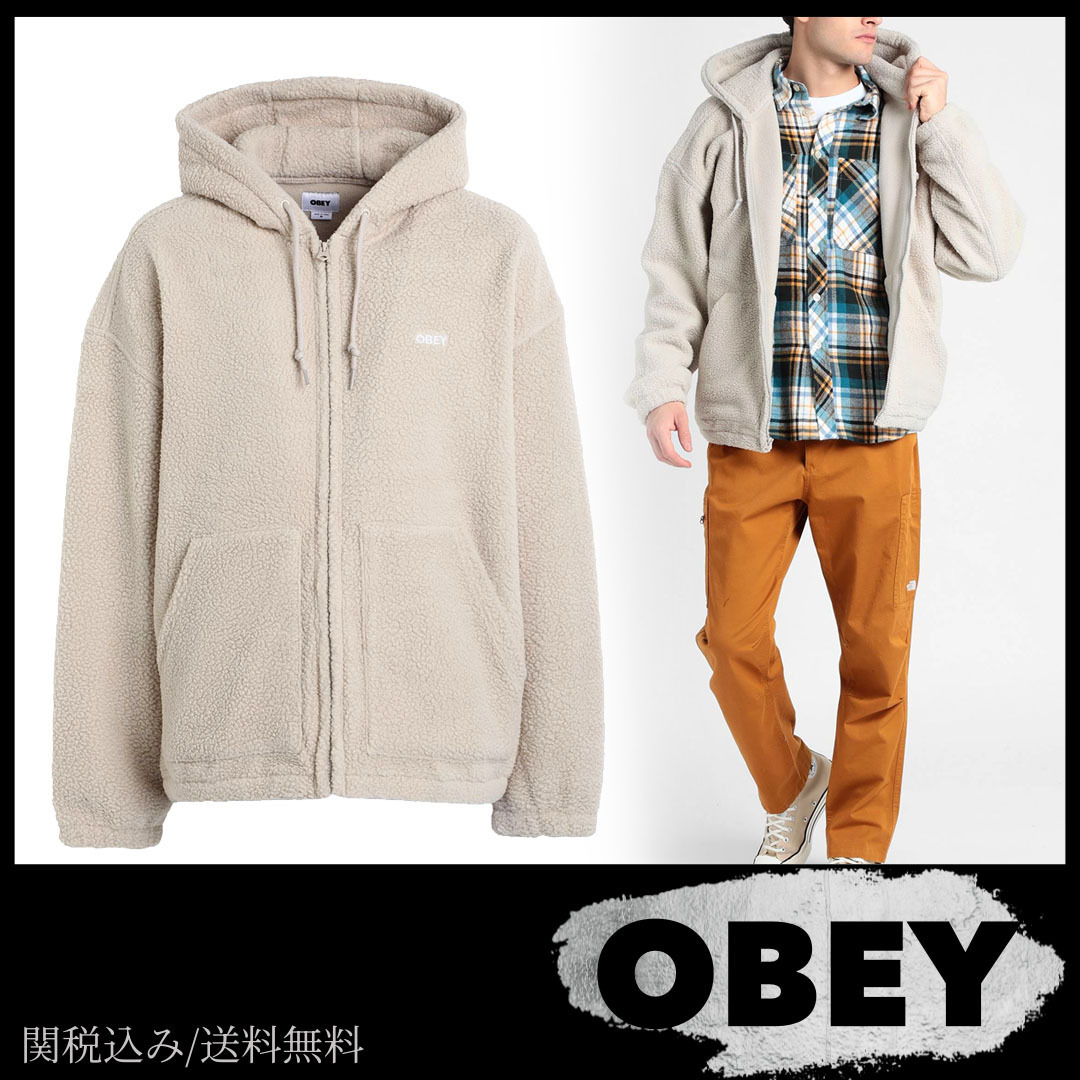 スウェット【OBEY】関税込み/送料無料 ポリエステル フード 無地