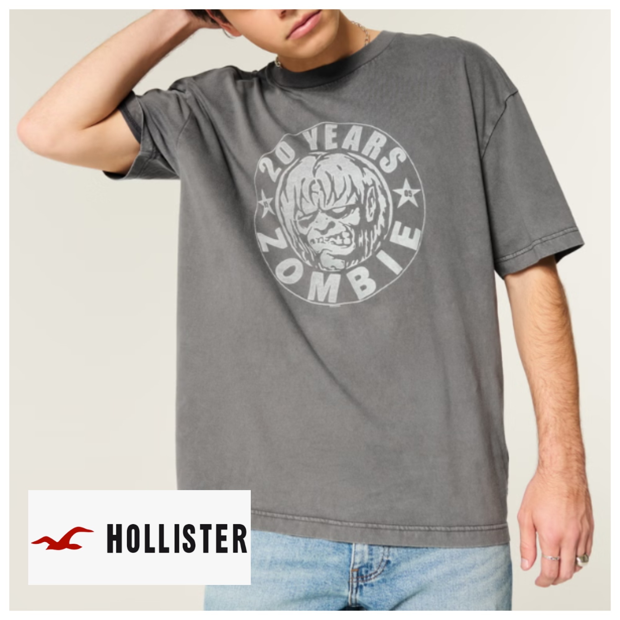 ★Hollister.co★ボックスロブ・ゾンビグラフィックTシャツ