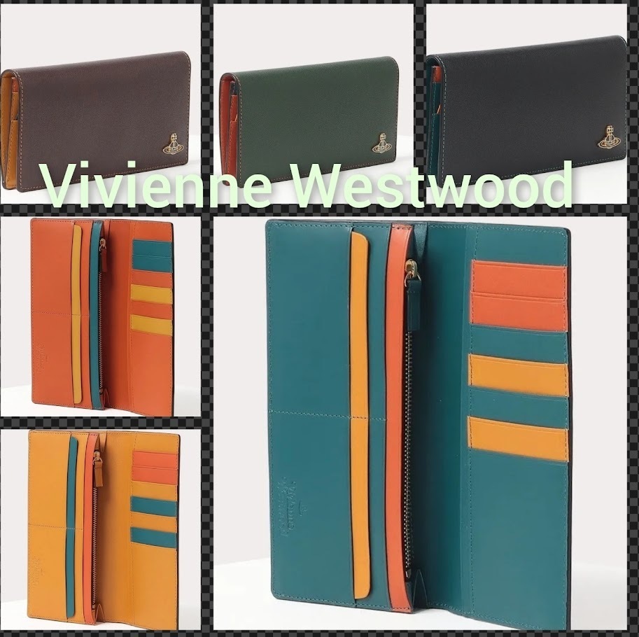 【Vivienne Westwood 】カラーブロック 長財布【小銭入れ付き】