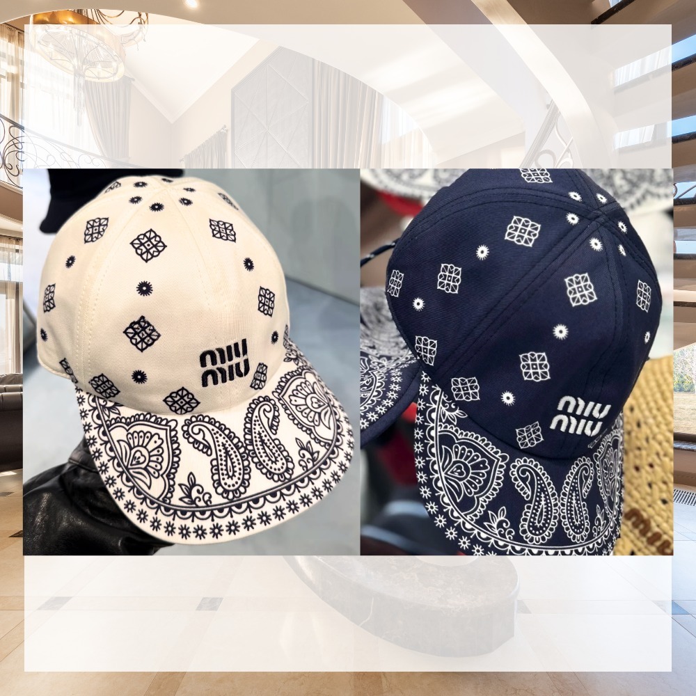 《洗練された個性》【MiuMiu】プリントベースボールキャップ