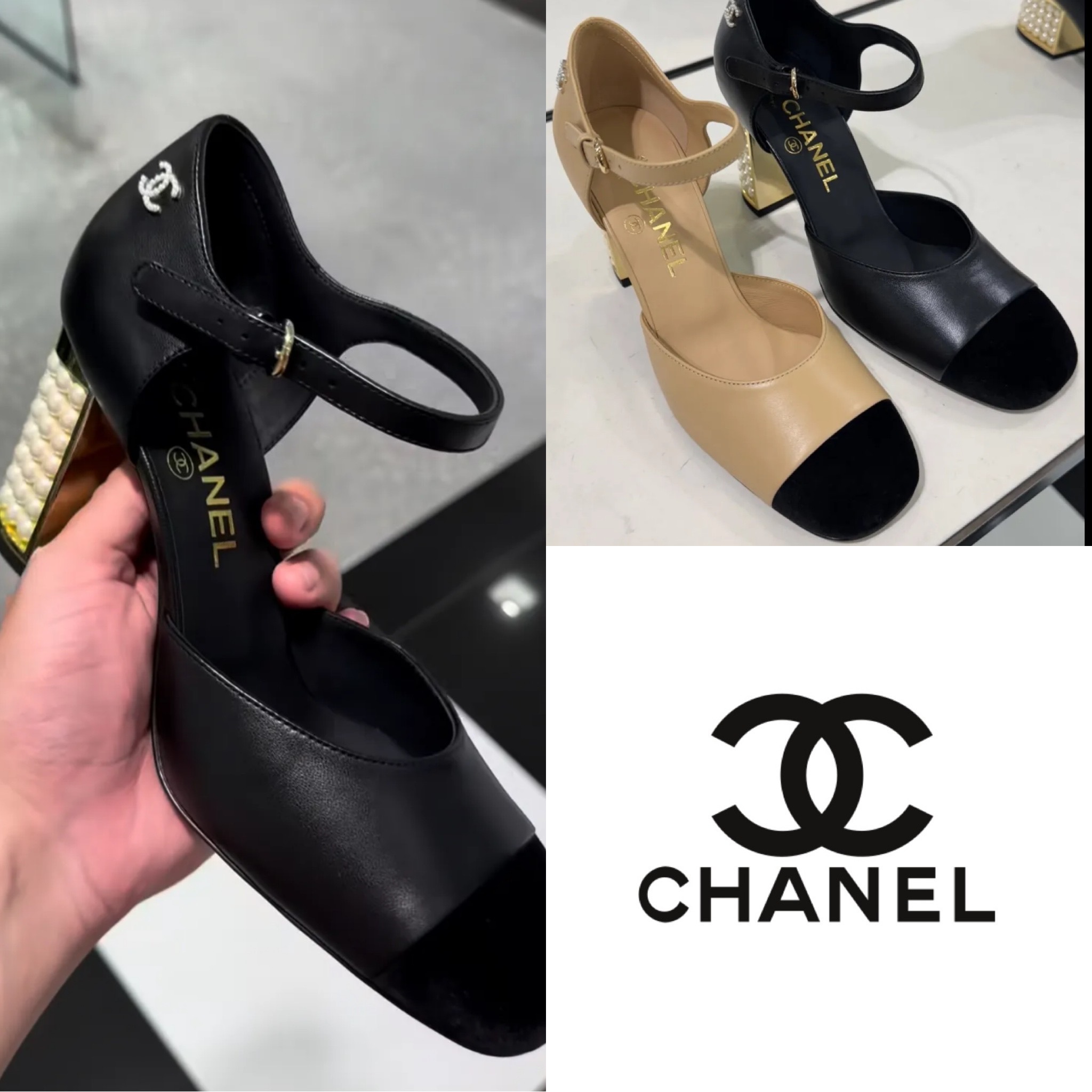 シンプルなのにパールヒールがゴージャス華やか CHANEL パンプス