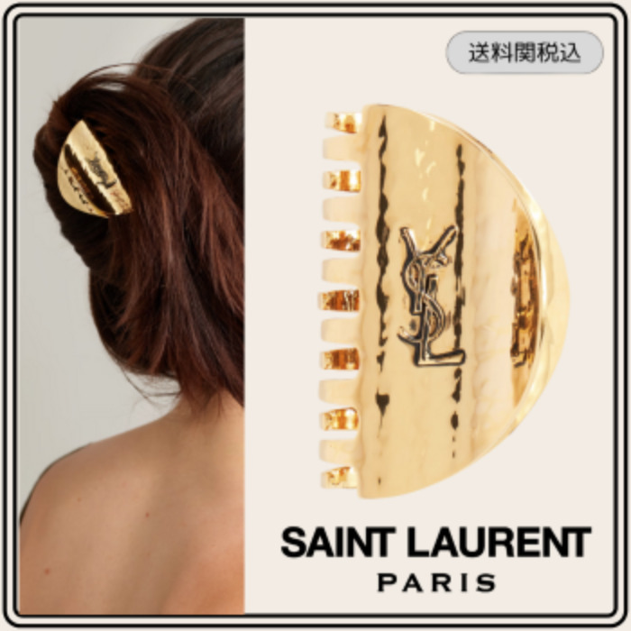 【Saint Laurent】カサンドレ ゴールドトーン ヘアクリップ
