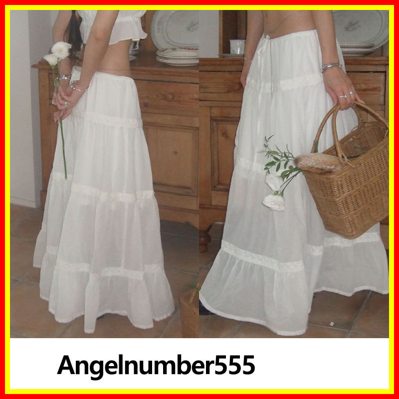 [Angelnumber555] Blanc Cottage Skirt /追跡付