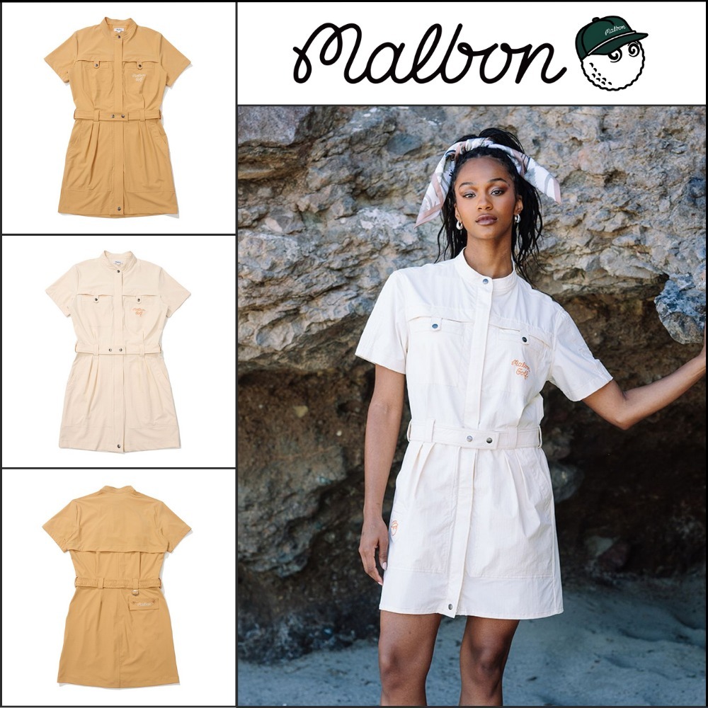 【Malbon Golf】Resort Mood Belted Dress 2 Colors