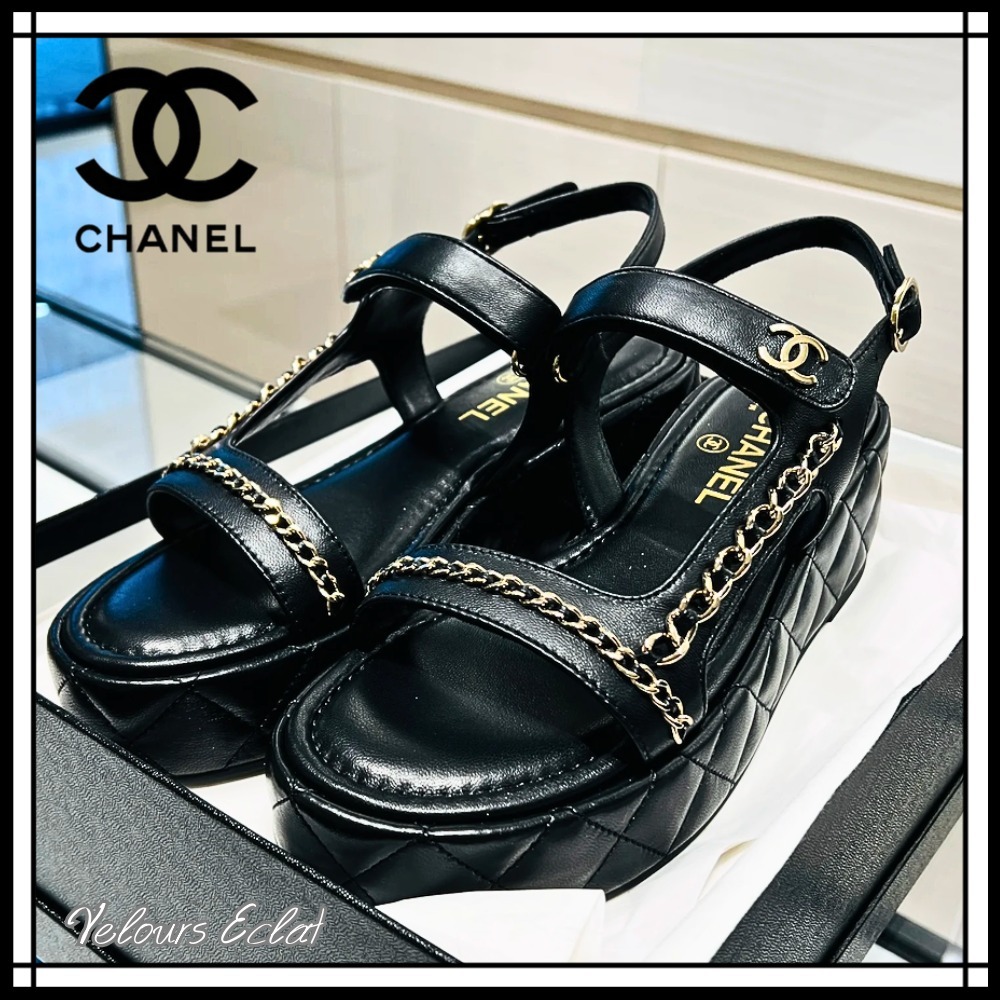 大人気◎カジュアルなお洒落を♪【CHANEL】 サンダル チェーン
