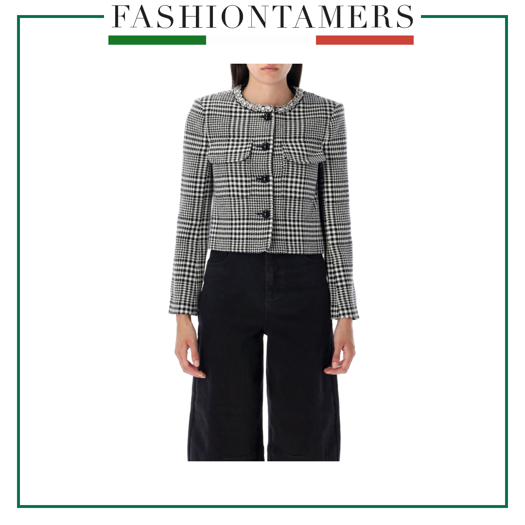 ジャケット SELF PORTRAIT PF25111JBW Jackets Houndstooth crystal trim