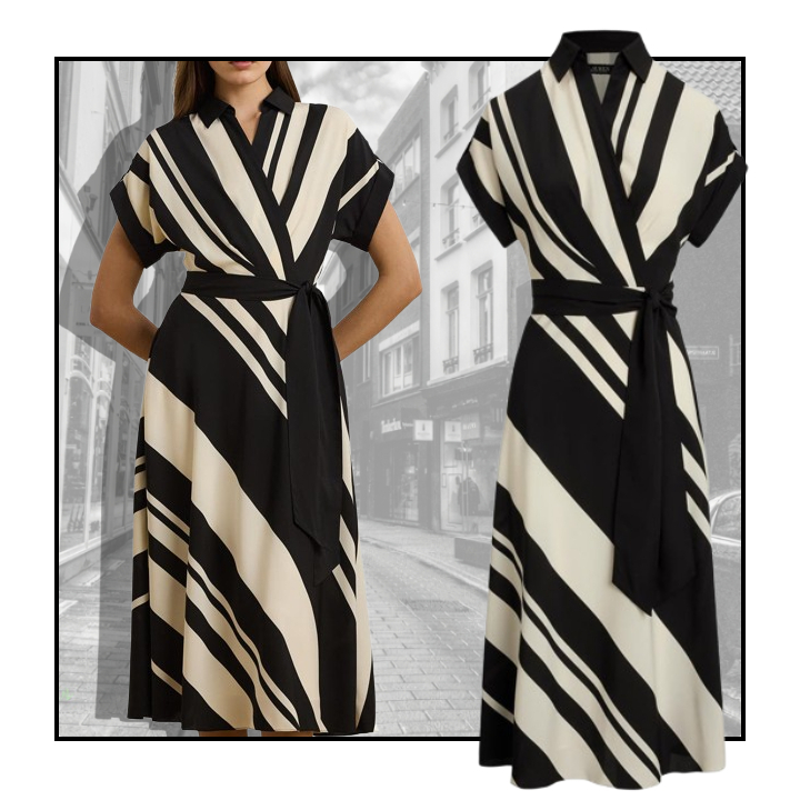 Lauren Ralph Lauren ★【ラップ ドレス】Crepe Faux Wrap Dress