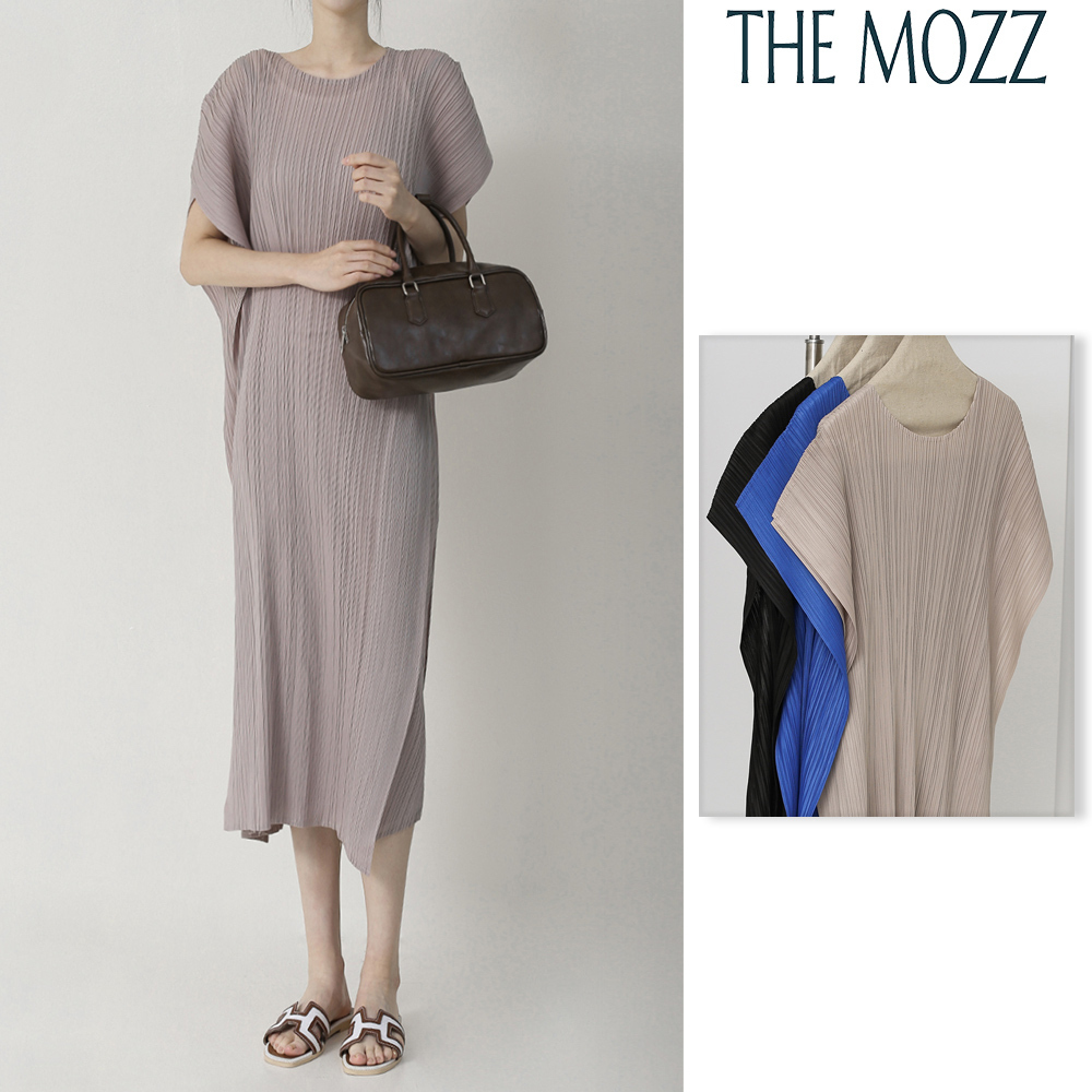【THE MOZZ】[Premium] Issey Pleated Wing Sleeveless OP