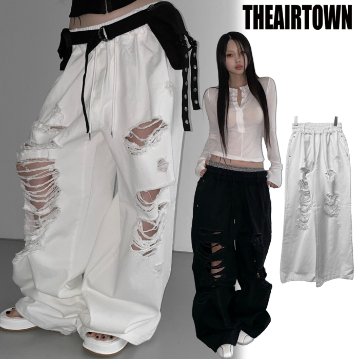 【THEAIRTOWN】Vintage Crash Banding Pants