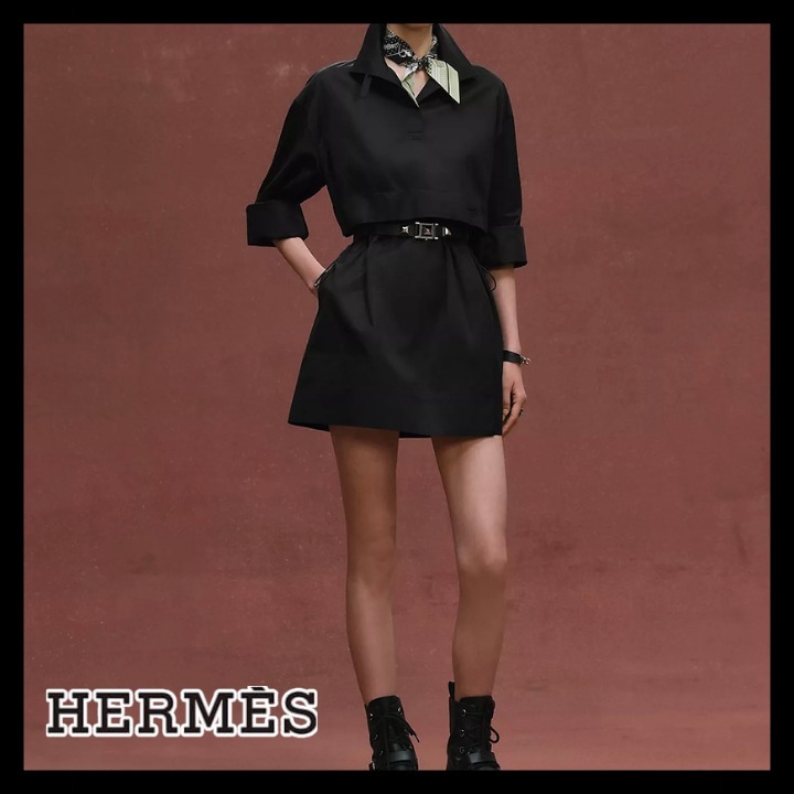 《一枚で決まる★洗礼されたデザイン》HERMES コットンツイル