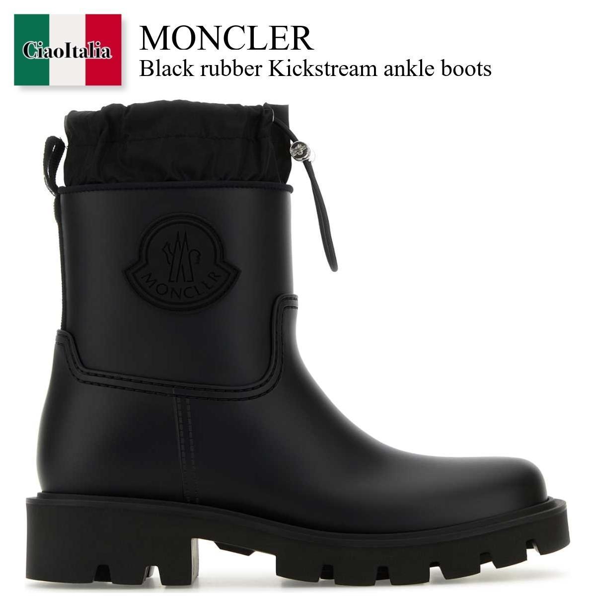 ショートブーツ・ブーティ Moncler Black Rubber Kickstream Ankle Boots