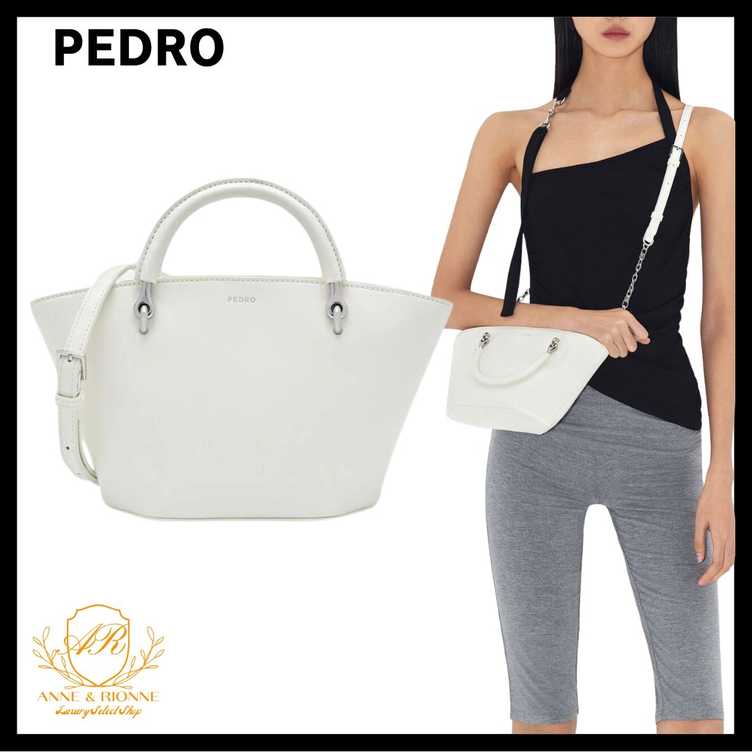 PEDRO ハンドバッグ 取外し可ショルダーストラップ付 ミニマル
