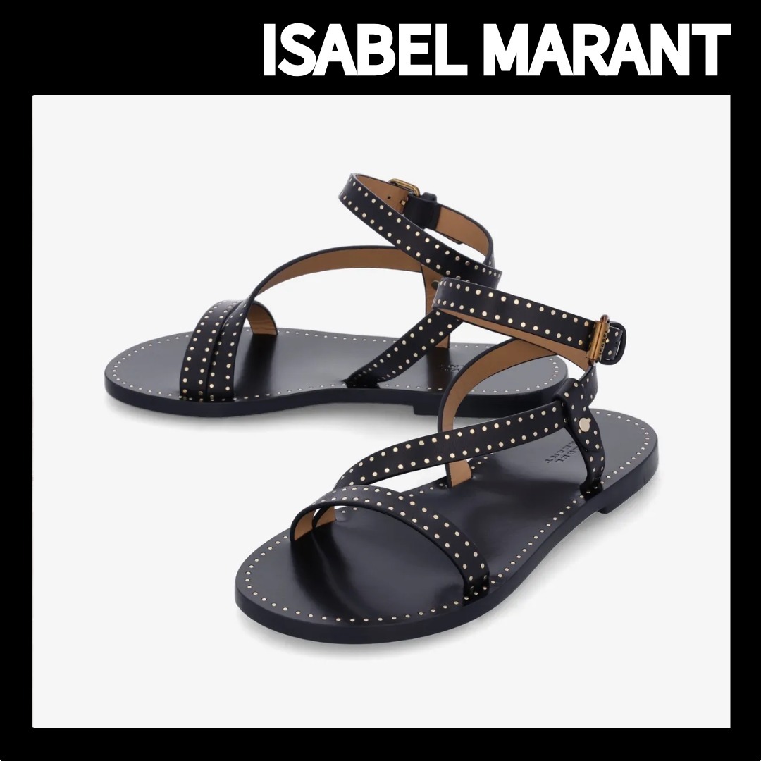 【ISABEL MARANT】Leather Flat Sandals/追跡+関税+全国送料込み