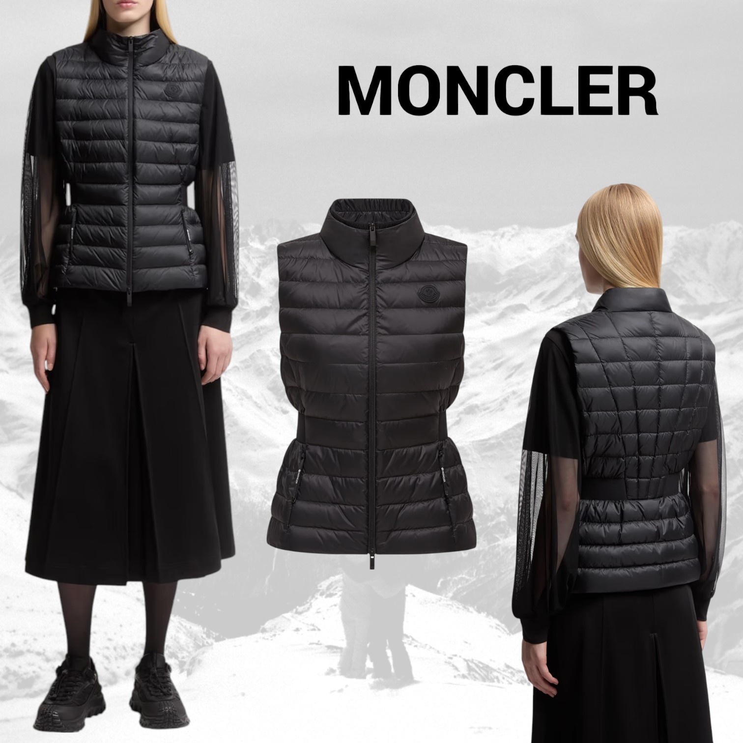 【MONCLER】Valmarie ダウンベスト ウエストシェイプ