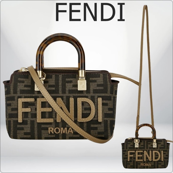 ♦FENDI♦By The Way FF ファブリック ボストンバッグ