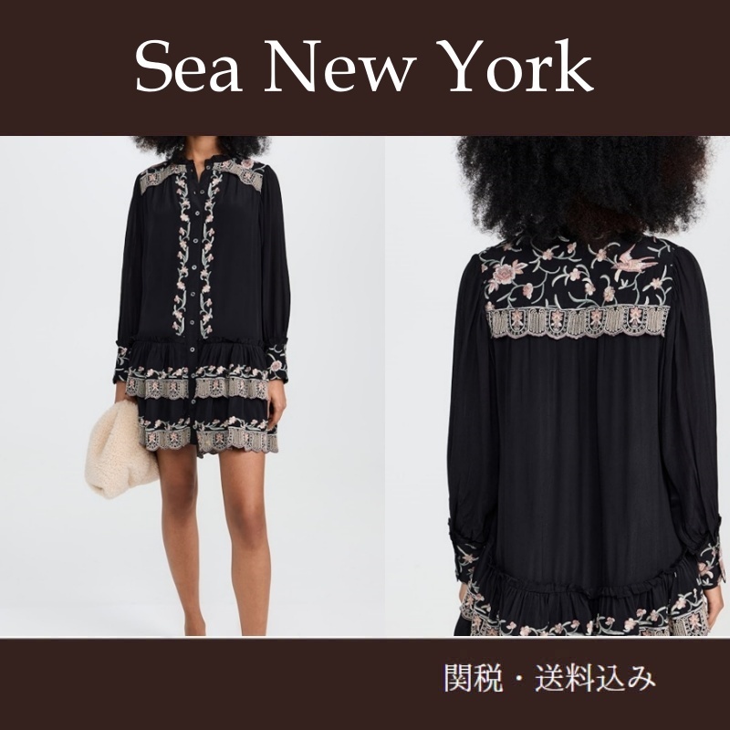 Sea NEW YORK★レース刺繍の長袖チュニックドレス