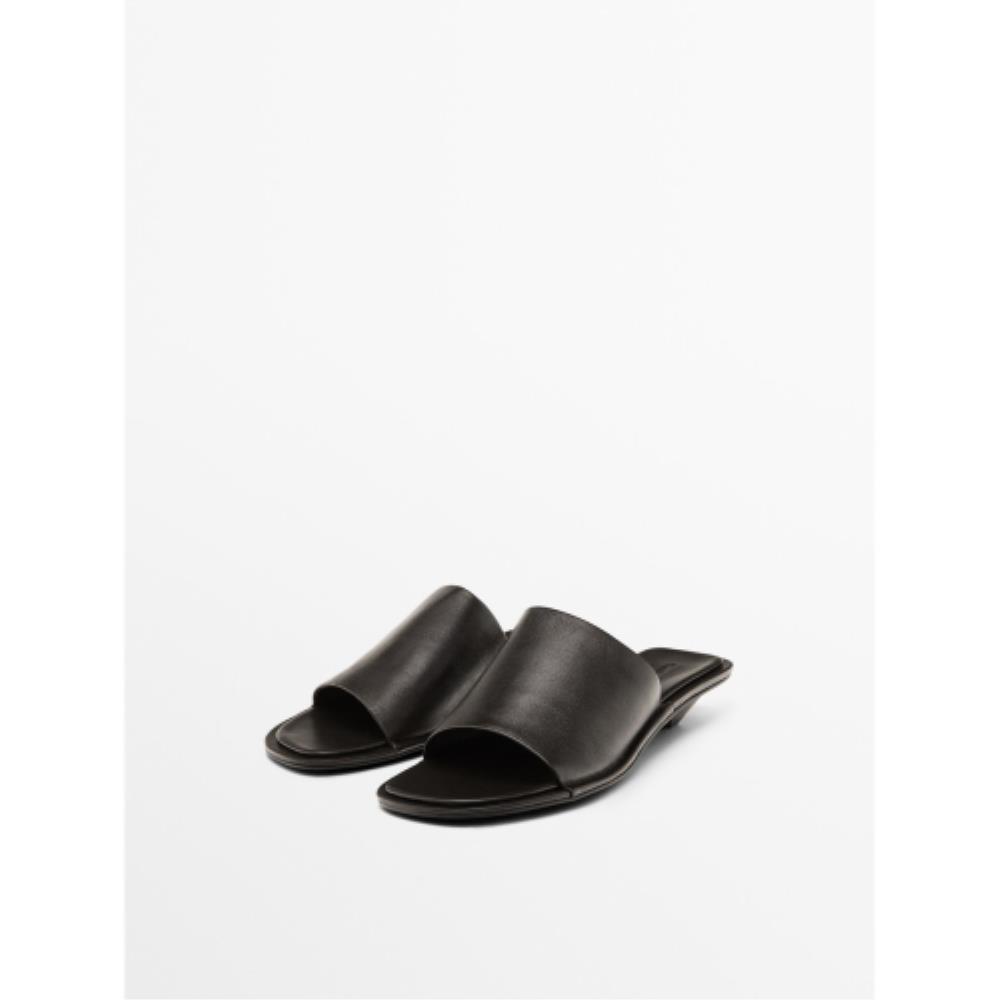 ★Massimo Dutti★ Soft high heel slide sandals