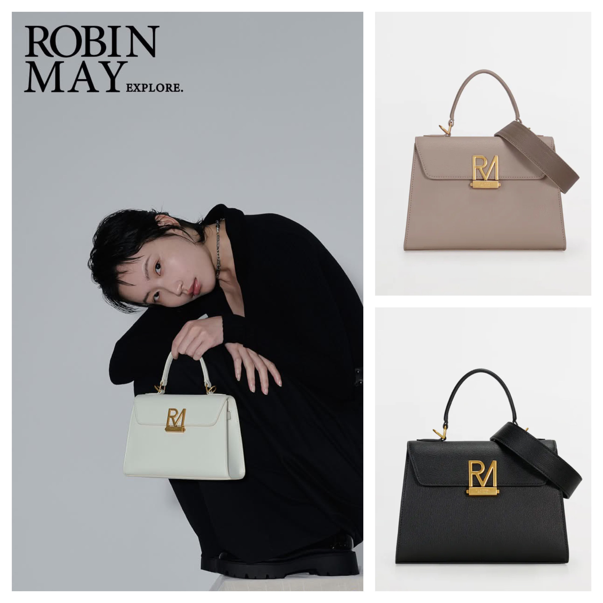 【ROBINMAY】PUレザーショルダーバッグ2way(b284)/ 送関込