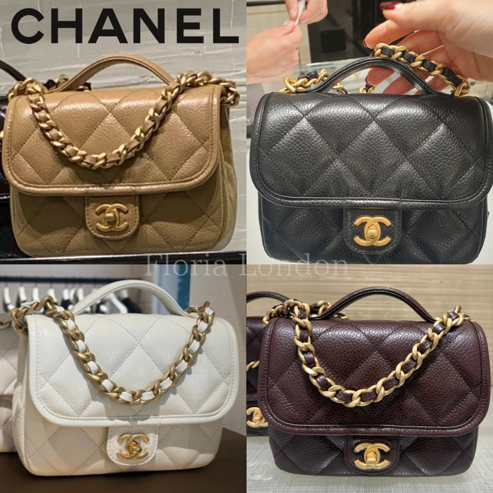 25A ◆ 使いやすい CHANEL ミニフラップバッグ トップハンドル