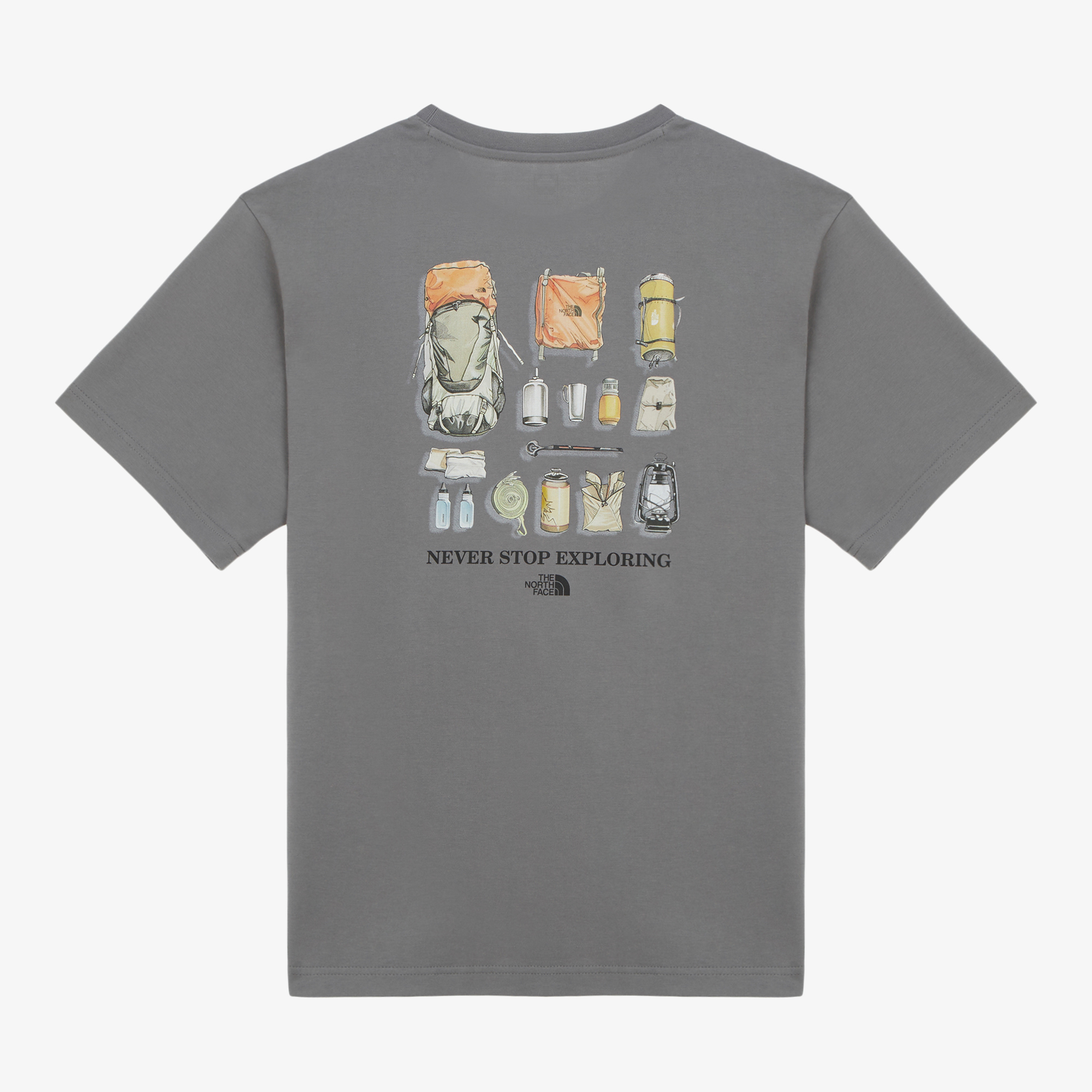【The North Face】 M'S CAMP VIBE S/S R/TEE - GRAY