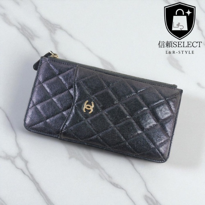 【CHANEL】クラシック イリデソントキャビア カードケース・中古