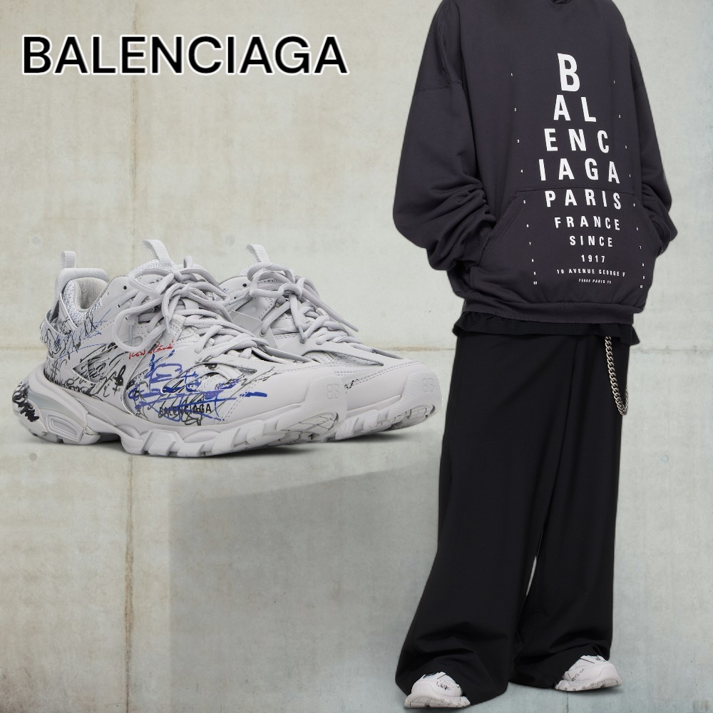 【BALENCIAGA】グレー Track Autographe スニーカー