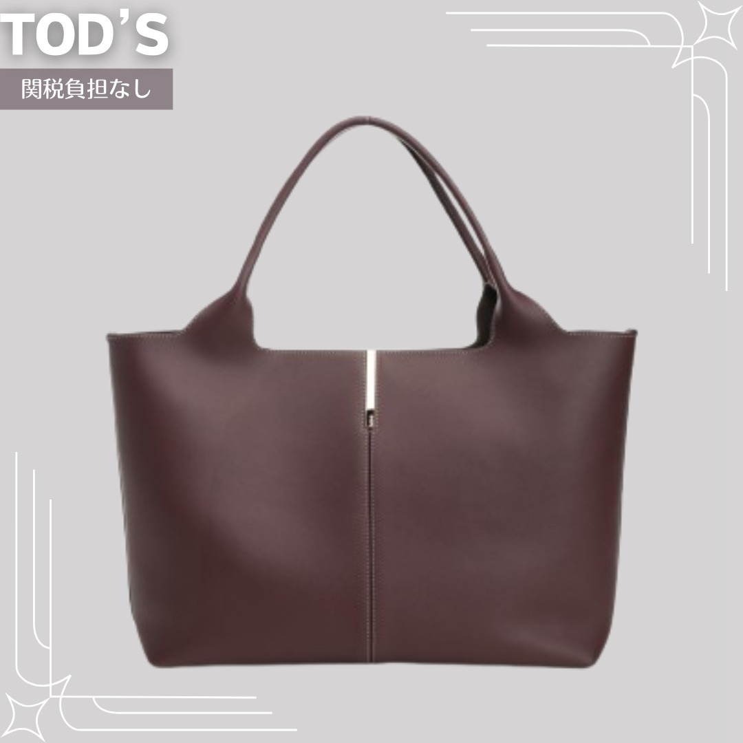 関税込★VIP【TOD'S】ブラウン レザー ミディアム トートバッグ