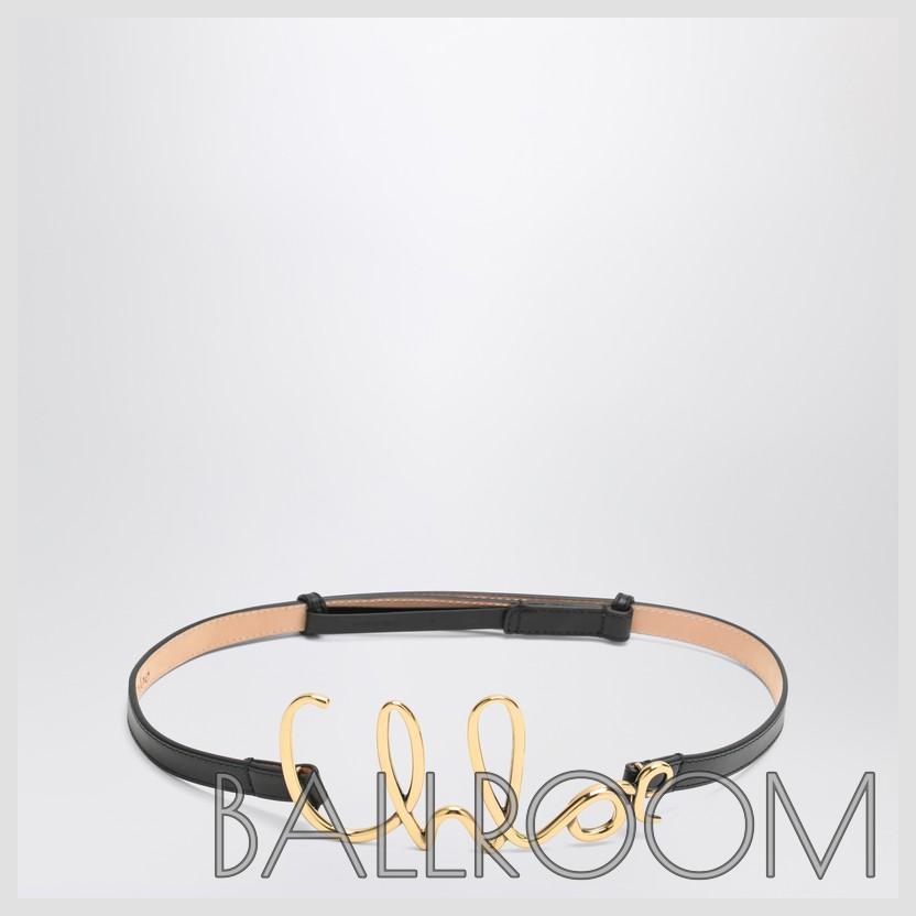 ベルト CHLOE CHLOE ICONIC SMALL BLACK LEATHER BELT