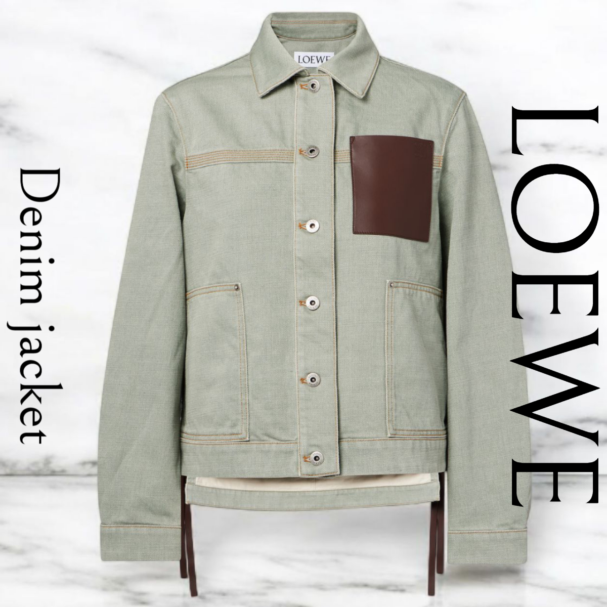 新作*LOEWE*アナグラムロゴ デニムジャケット カーキグリーン