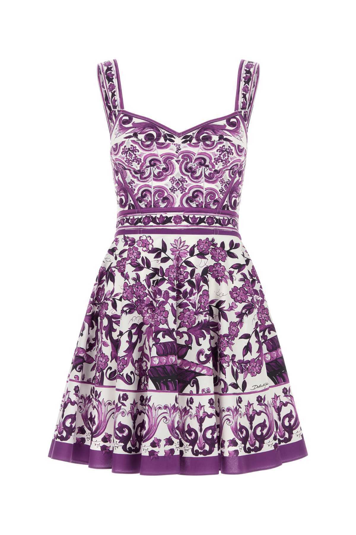ワンピース DOLCE & GABBANA Printed Poplin Mini Dress